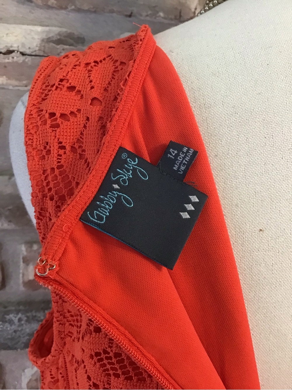 Gabby Skye Women's Coral Lace Fit-and-Flare Midi Dress 14 NEW - Picture 5 of 7